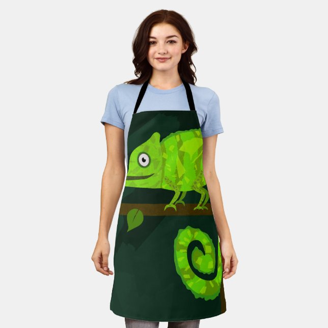 Delantal Camaleón lindo verde (Gastado)