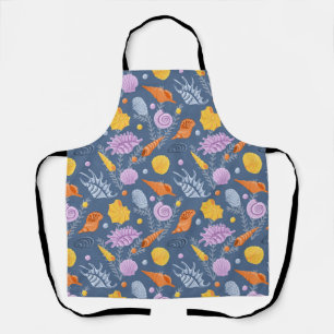 Delantal Camaradas y algas coloridas en azul