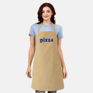Delantal Camello de Pizza tan azul tipografía moderna diver