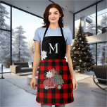 Delantal Camión Monograma de feriado negro rojo búfalo<br><div class="desc">Este diseño se puede personalizar eligiendo la opción personalizar para añadir texto o realizar otros cambios. Si este producto tiene la opción de transferir el diseño a otro artículo, asegúrese de ajustar el diseño para que se ajuste si es necesario. Contáctame en colorflowcreations@gmail.com si deseas tener este diseño en otro...</div>