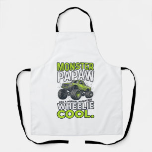 Delantal Camión Monstruo Papá Wheelie Cool Divertido Diseño