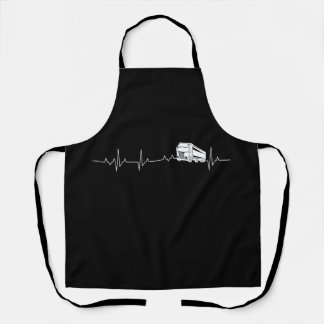 Delantal Camionero Heartbeat Funny TShirt