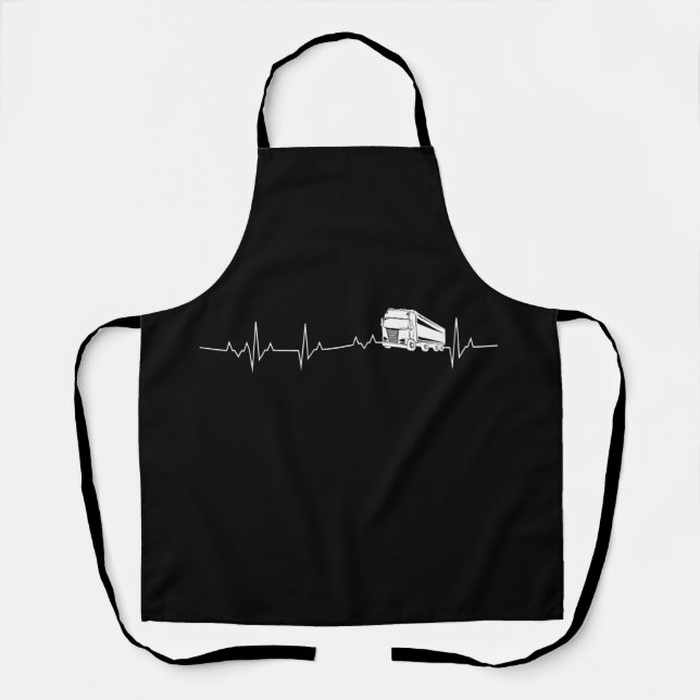 Delantal Camionero Heartbeat Funny TShirt (Anverso)