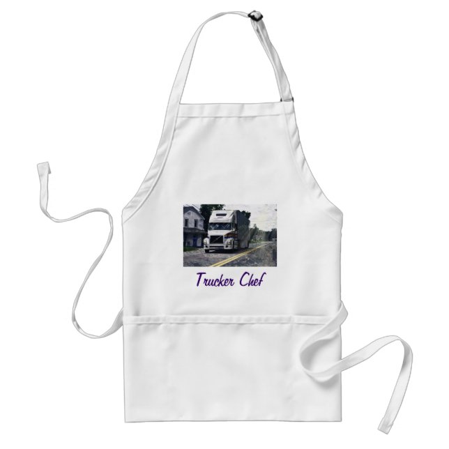 Delantal CAMIONES DE CAMIONES DE CARGA BLANCA Apron Fun BBQ (Frente)