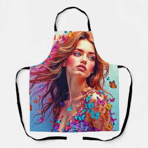 Delantal Camisa artística de la musa de mariposa