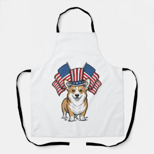 Delantal Camisa de diseño de grabado vintage de Corgi patri