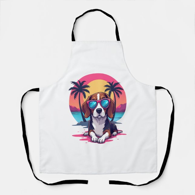 Delantal Camisa De Fondo Beagle Sunset, Beagle Mom, Beagle (Anverso)