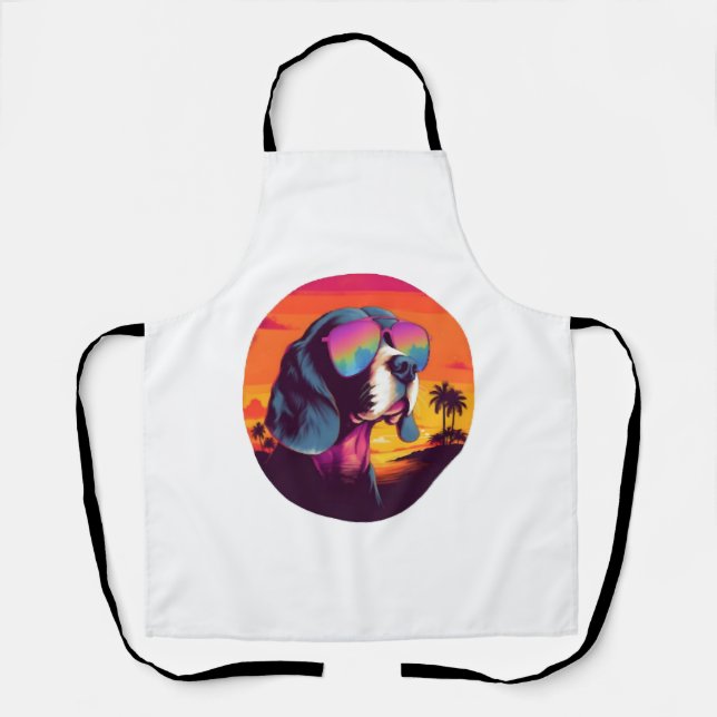 Delantal Camisa De Fondo Beagle Sunset, Beagle Mom, Beagle (Anverso)