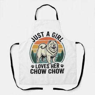 Delantal Camisa de perro Chow Chow Arte de chica vintage am
