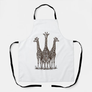Delantal Camisa de safari con grabado de jirafa al atardece