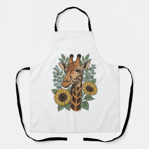 Delantal Camisa Floral de Girasol con Grabado Vintage de Ji