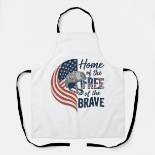 Delantal Camisa Patriótica Hogar de los Libres Casco Valien
