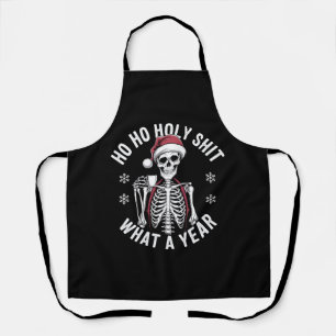 Delantal Camisa Santa Qué Año Navidades Humor Skeleton
