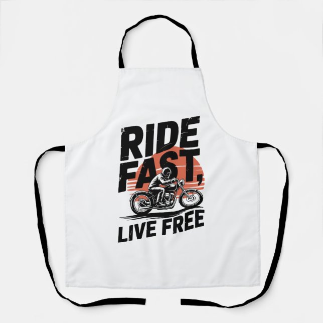 Delantal Camisas Bicyclist Fast Live Free (Anverso)