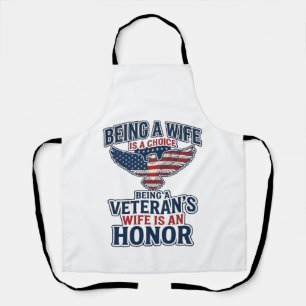 Delantal Camiseta Águila Patriótica Honor Esposa de Veteran