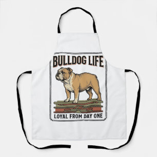 Delantal Camiseta Amante del Bulldog Arte de Perro Grabado