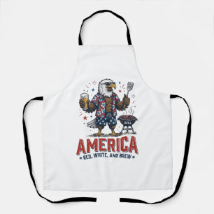 Delantal Camiseta America Red White And Brew Eagle BBQ (7)_