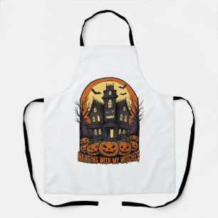 Delantal Camiseta Casa Embrujada de Halloween Amigos Brujas