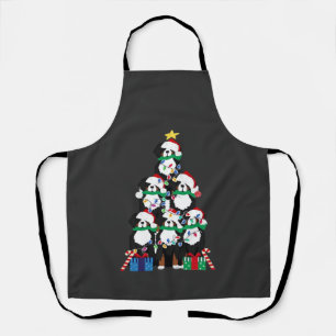 Delantal Camiseta clásica de árbol de Navidad de cachorro d