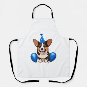 Delantal Camiseta Clásica de Cachorro Azul