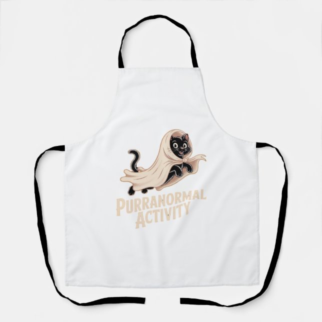 Delantal Camiseta clásica de gato fantasma (Anverso)