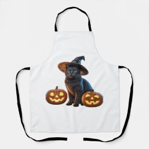 Delantal Camiseta clásica de magia de gato negro de Hallowe