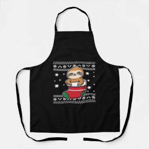 Delantal Camiseta clásica de perezoso de Navidad