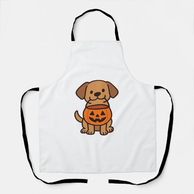 Delantal Camiseta clásica de truco de perro de dibujos anim (Anverso)