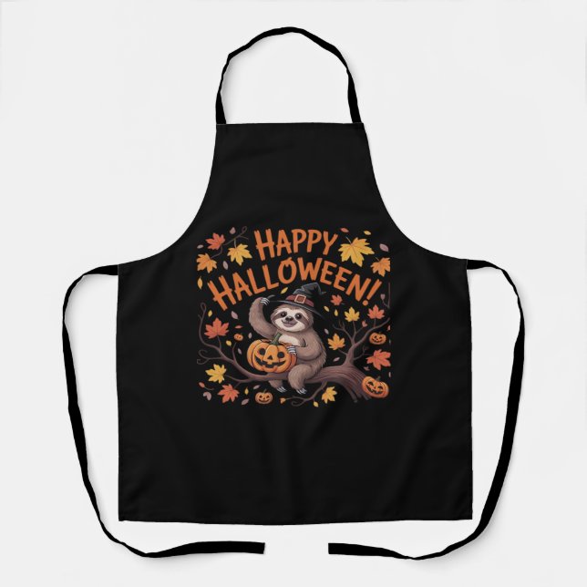 Delantal Camiseta clásica Sloth Halloween Day (Anverso)