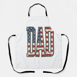 Delantal Camiseta con diseño de letras de bandera patriótic