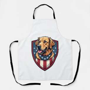 Delantal Camiseta con grabado de Golden Retriever Patriótic