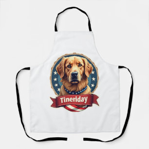 Delantal Camiseta con grabado de Golden Retriever patriótic