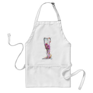 Delantal Camiseta con silueta de copa de vino floral – Acua