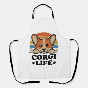 Delantal Camiseta Corgi Life Grabado Vintage Arte Amante Pe