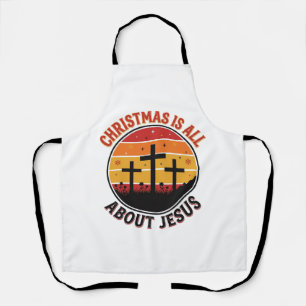 Delantal Camiseta cristiana de Navidad Jesús puesta del sol