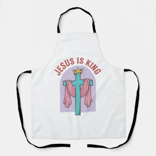 Delantal Camiseta cristiana vintage corona cruz Jesús es re