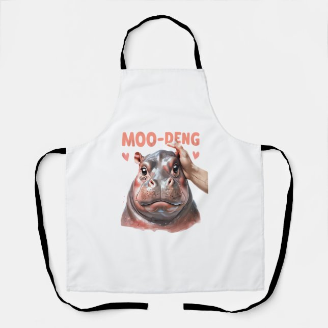 Delantal Camiseta Cute Moo Deng (Anverso)