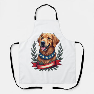 Delantal Camiseta de arte americana patriótica de Golden Re