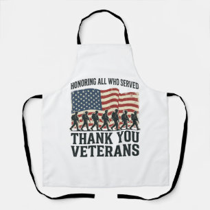 Delantal Camiseta de bandera militar patriótica de agradeci