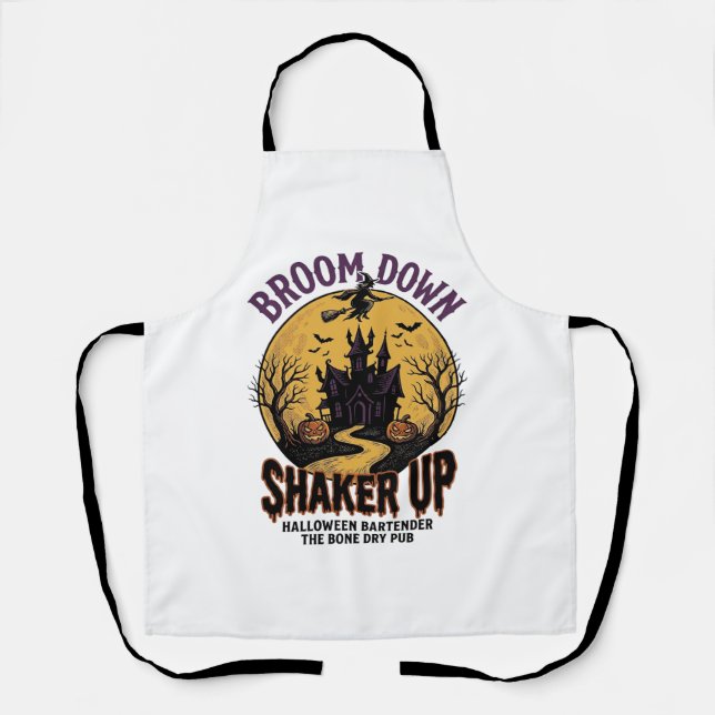 Delantal Camiseta de bartender de Halloween Taberna embruja (Anverso)