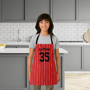 Delantal Camiseta de béisbol de rayas con colores editables