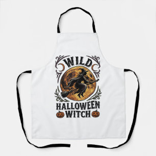 Delantal Camiseta de Bruja de Halloween Escoba Vintage Gráf