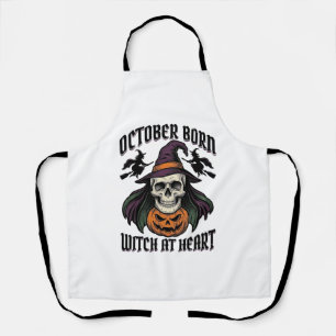Delantal Camiseta de Bruja de Octubre Cumpleaños de Hallowe