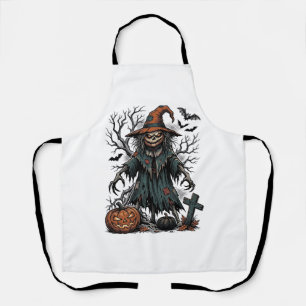 Delantal Camiseta de calabaza de Halloween de espantapájaro