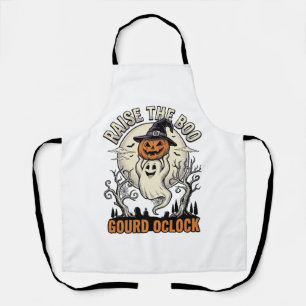 Delantal Camiseta de calabaza fantasma grabado vintage de H