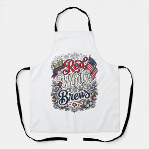 Delantal Camiseta de cerveza patriótica Red White & Brews D