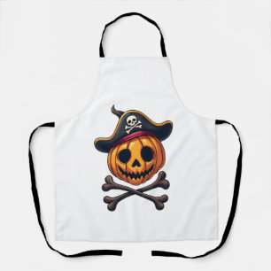 Delantal Camiseta de cráneo de Halloween del pirata de la c