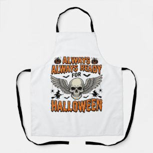 Delantal Camiseta de cráneo de Halloween Grabado vintage Es