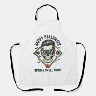 Delantal Camiseta de cráneo de Halloween Grabado vintage Gr