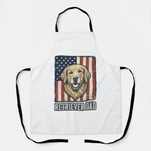 Delantal Camiseta de diseño de bandera de perro vintage Ret